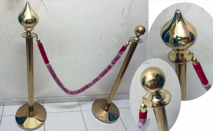 Golden Silver Steel Queue Pole Wire Rope Chain